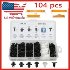 104X Car Bumper Clips Auto Car Hole Plastic Rivets Fastener Fender Push Pin Tool