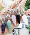 5pcs Amethyst Vary Gems Pendulum Pendant Energy Chakra Reiki Healing Amulet
