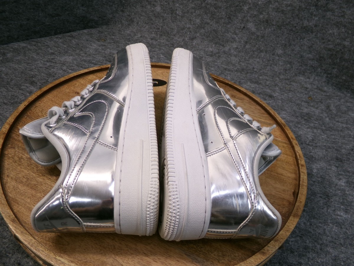 nike air force 1 sp w chrome silver & white