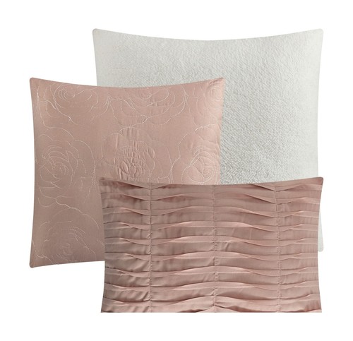 Stratford Park Wonderful 7 Piece Comforter Set, Queen Size, Blush, Modern Des... - Picture 2 of 4