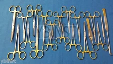 SET OF 20 PCS GOLD HANDLE T/C FELINE SPAY PACK SURGICAL INSTRUMENTS KIT 