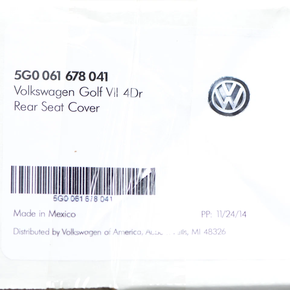 Cubierta de asiento negra con logotipo de golf Volkswagen Golf & Golf Sportwagen MK7 y Alltrack Foto 4 de 4