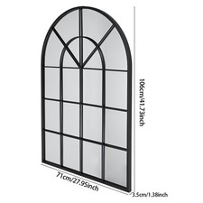 Outdoor/Indoor Rustic Window Style Wall Mirror Hallway Garden Arched Vintage NEW