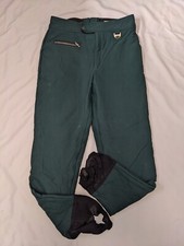 Girl's Nils Green w/ Black Stirrups Skinny Fleece Lined Pants Tg 10 Meas 29x24