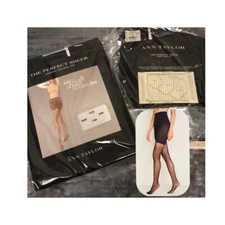 2 x Ann Taylor the perfect sheer black L modern control top pantyhose 170739