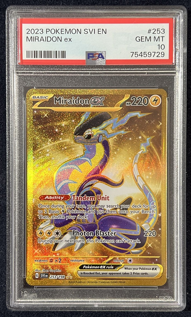 Pokemon Card PSA 9 MIRAIDON ex SIR 244/198 SV1 EN (Scarlet/Violet) 2023  MINT