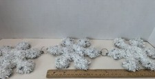 "Christmas House"  3 White Snowflakes Wall Decor 6" Snowflakes New With Tag