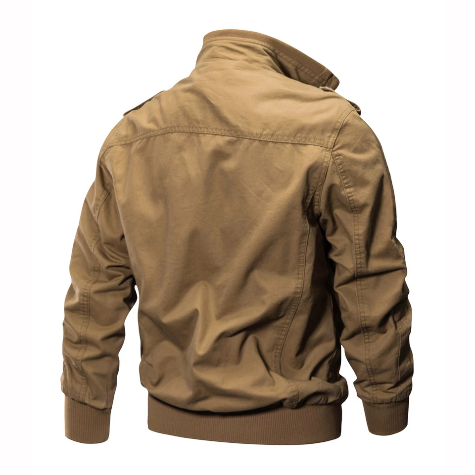 Men's Winter Thermal Fleece Lined Bomber Jacket Outdoor Hiking Casual Work Coats - Image 2 of 4
