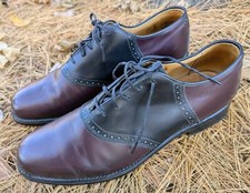 Cole Haan made in USA Saddle Shoes #7-2076 sz 11 D/B Burgundy / Black brogue
