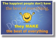 The Happiest People... blue - NEW Classroom Motivational Poster