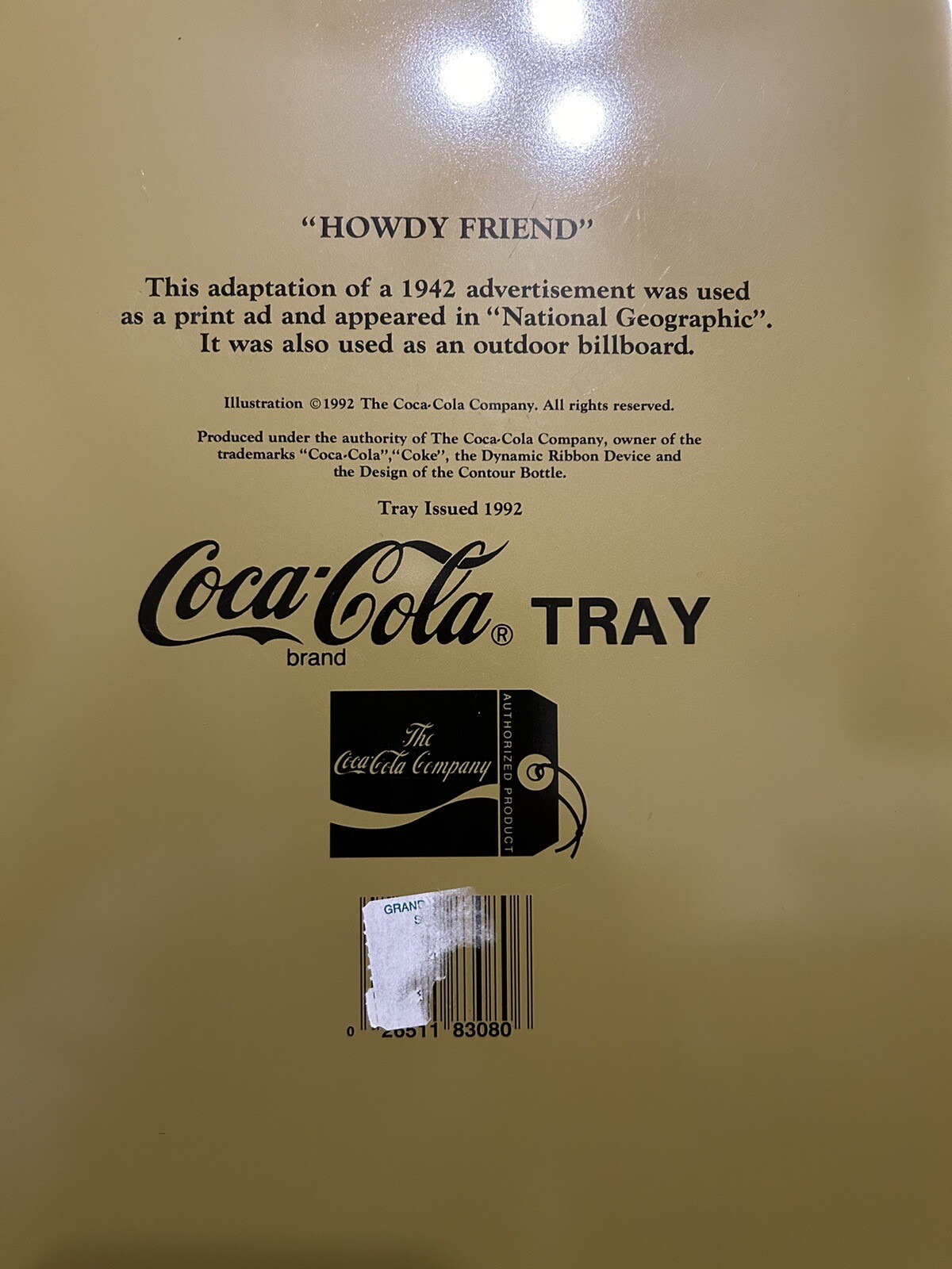 “Howdy Friend” 1942 coca cola serving tray WWII G.I. Issued In 1992 | eBay