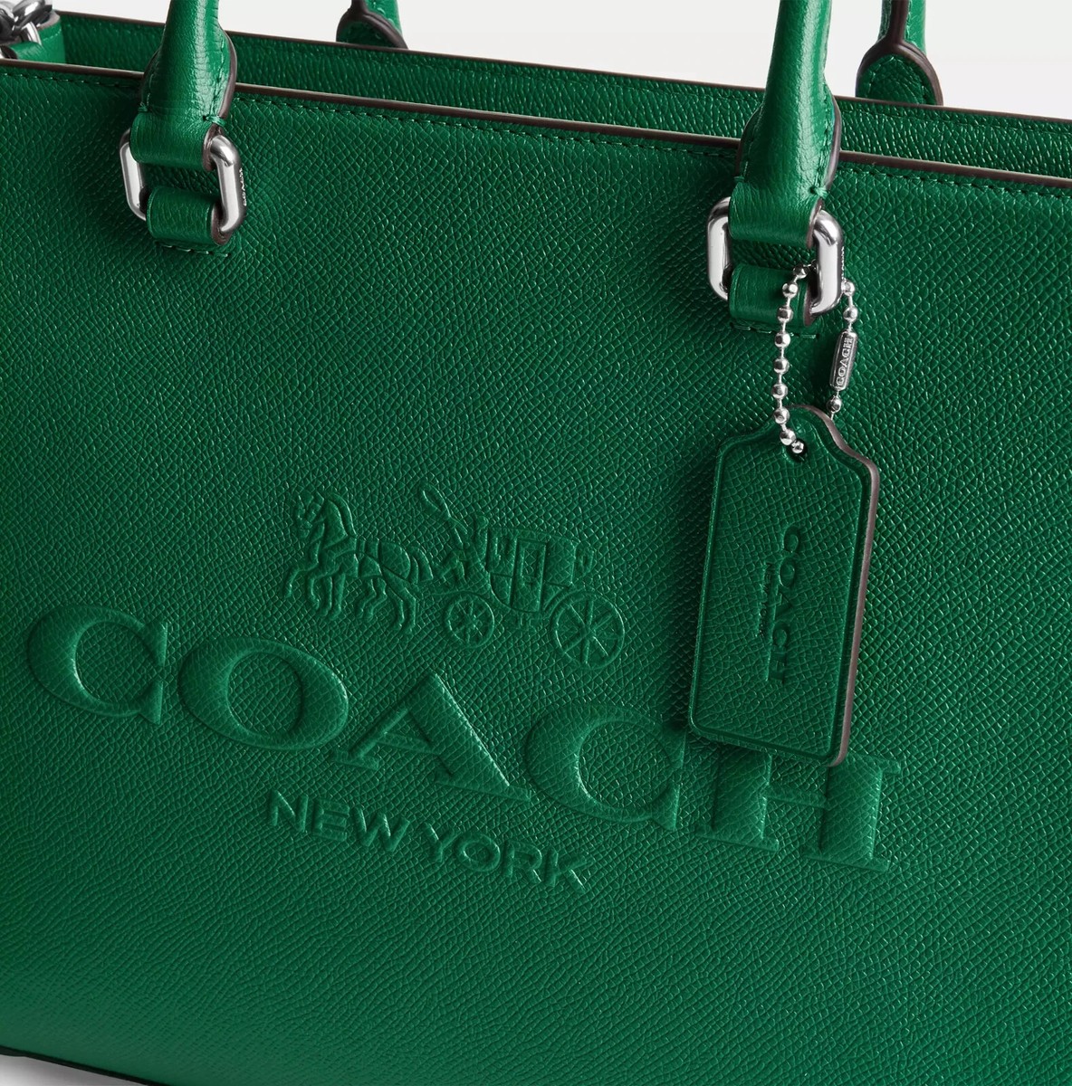 Coach Tote With Signature Canvas - Green ( Origin $495 ) | eBay