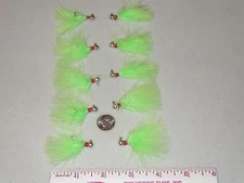 HAND TIED MARABOU JIGS TROUT STEELHEAD CRAPPIE 1/32 oz. CHARTREUSE