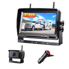 7" Digital wireless Monitor DVR 1080P IR Backup Camera for Truck RV Trailer Van