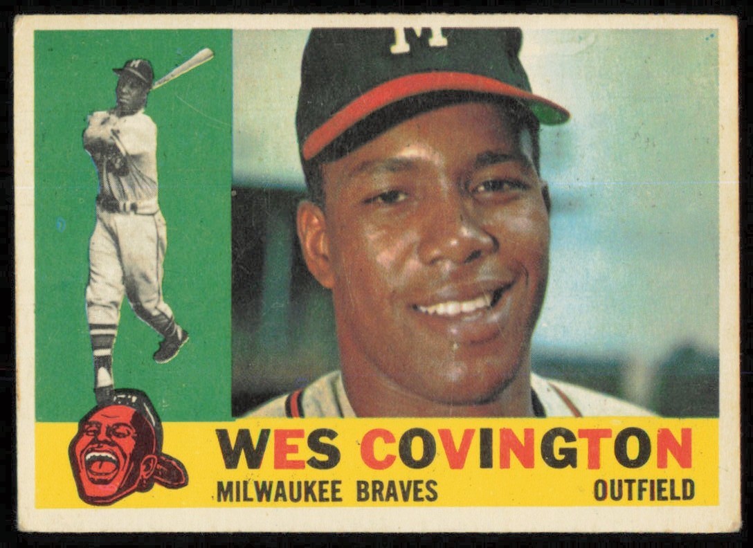 1960 Topps #158 WES COVINGTON Milwaukee Braves VG-VGEX