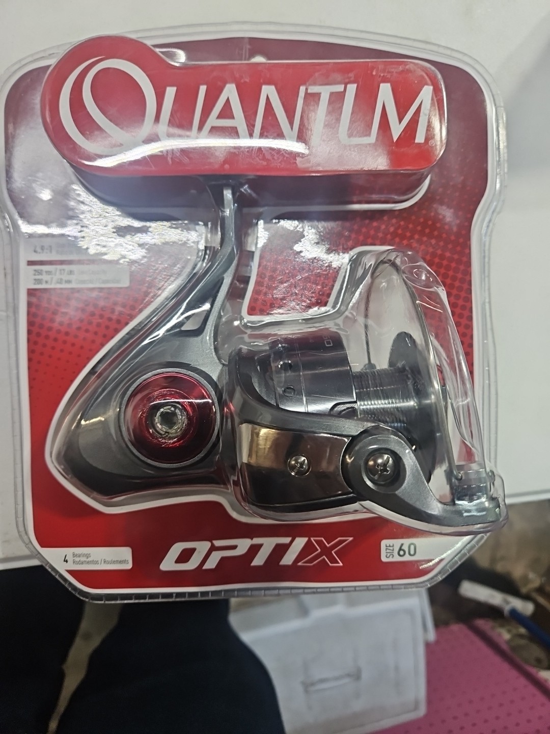 Quantum OP60D Optix Spinning Reel 4 Ball Bearing Size 60 250yd 17lb Line NEW