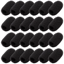 24 Pack Microphone Headset Windscreen Covers - Mini Foam Guard Screens for La...