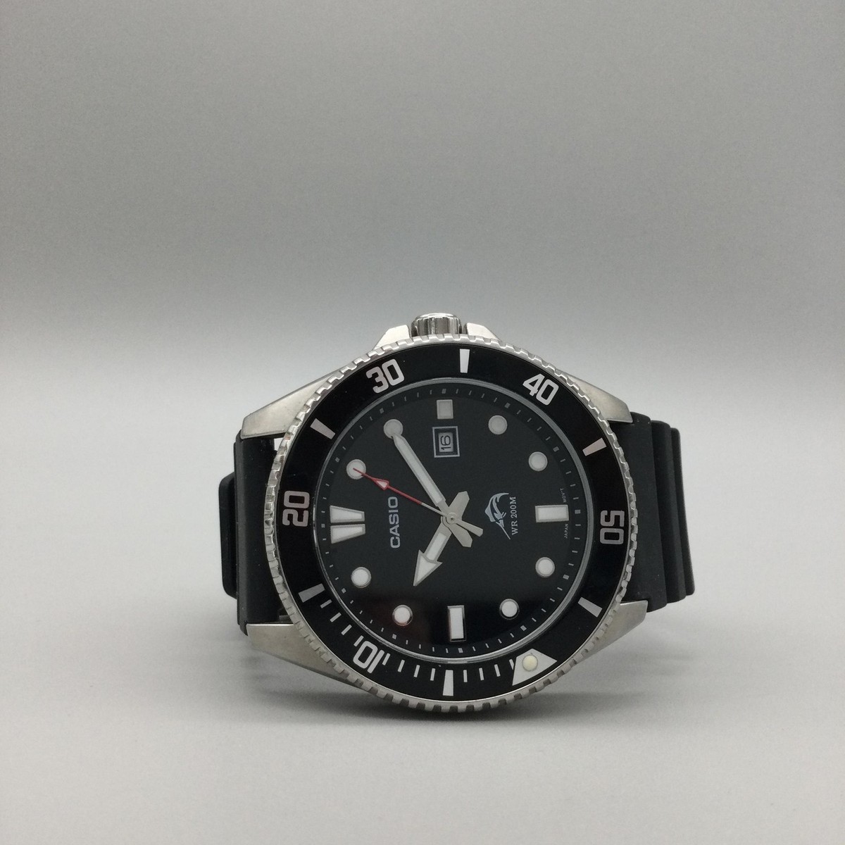 Casio Marlin Duro Watch Men 2784 MDV-106 44mm Black Dial Date 200M