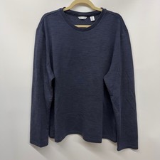 Calvin Klein Men's XL Long Sleeve Crew Neck Lightweight Sweatshirt Textured Blue