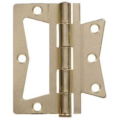 Hillman 3 in. Non Mortise Hinge - Removable Pin - Brass Finish