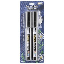 Uchida DecoFabric Opaque Paint Marker Chisel Tip 2/Pkg-Black