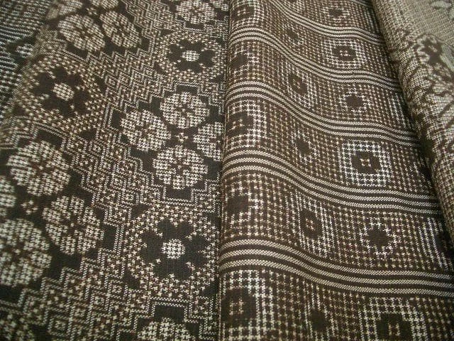 Antigua tela de seda Oshima Tsumugi 10 piezas 37 cm de ancho 20 cm cada una vintage Foto 3 de 4