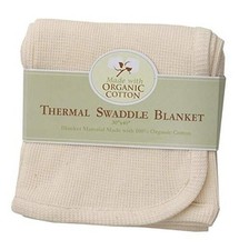 30" X 40" Thermal/Waffle Swaddle Blanket Made with Organic Cotton, Natural