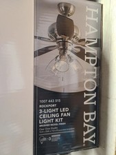 Hampton Bay Rockport Universal 3-Light Brushed Nickel Ceiling Fan LED Light Kit