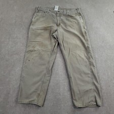 Carhartt Carpenter Pants Mens 40x30 Beige Canvas Relaxed Fit Workwear Utility