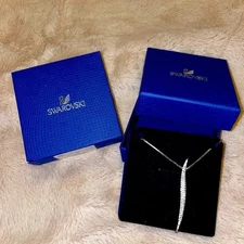 Genuine Swarovski Aline Pendant Necklace, Rhodium Plated
