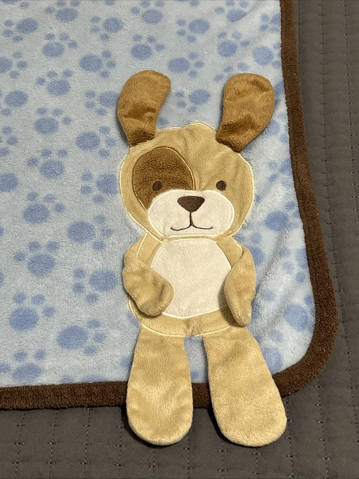 考拉宝宝蓝色棕色小狗毛毯爪打印3D安全Lovey羊毛 — 第 3/4 张图片