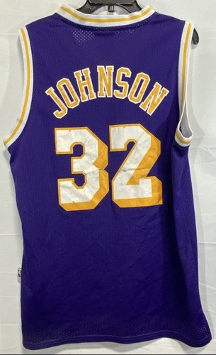 Vintage 2000s Adidas Lakers Magic Johnson #32 Hardwood Classics Jersey Sz L - Picture 2 of 7