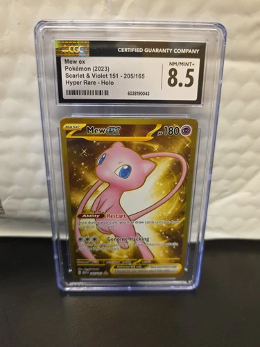 Mew Ex Scarlet & Violet 151 - 205/165 Hyper Rare - Holo NM/Mint+  CGC 8.5
