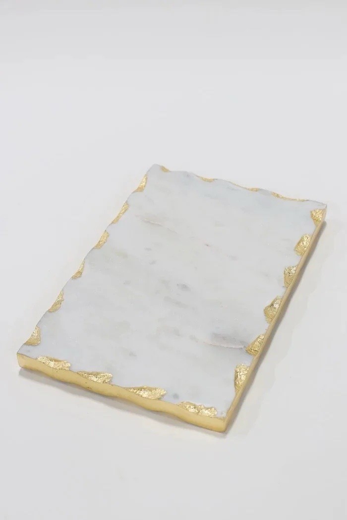 Schneidebrett Marmor Weiß Blattgold Luxus Deko Designer Neu OVP Original Serax
