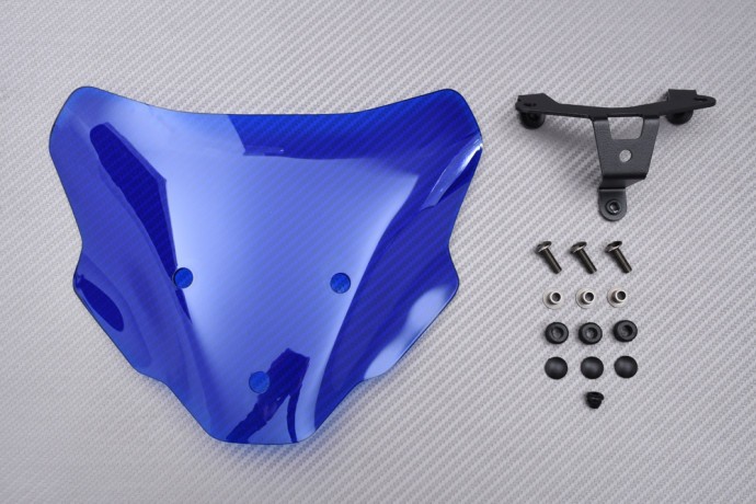 Saut-de-vent sport bleu en polycarbonate pour moto Yamaha MT-07 Y-AMT 2025 2026