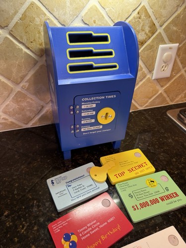 Melissa & Doug Stamp and Sort Wooden Activity Mailbox with Key & 5 Toy Letters