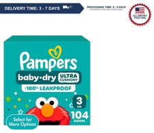 Pampers Baby-Dry Diapers, Size 3, 104 Count