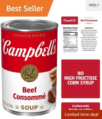 Savory Condensed Beef Consommé, 10.5 Ounces, Ideal for Family Recipes