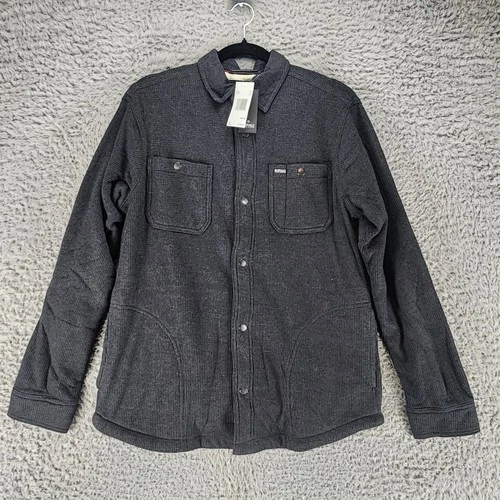 Buffalo David Bitton Jacket Mens Medium Steel Gray Sherpa Lined Shacket *NWT* video thumbnail