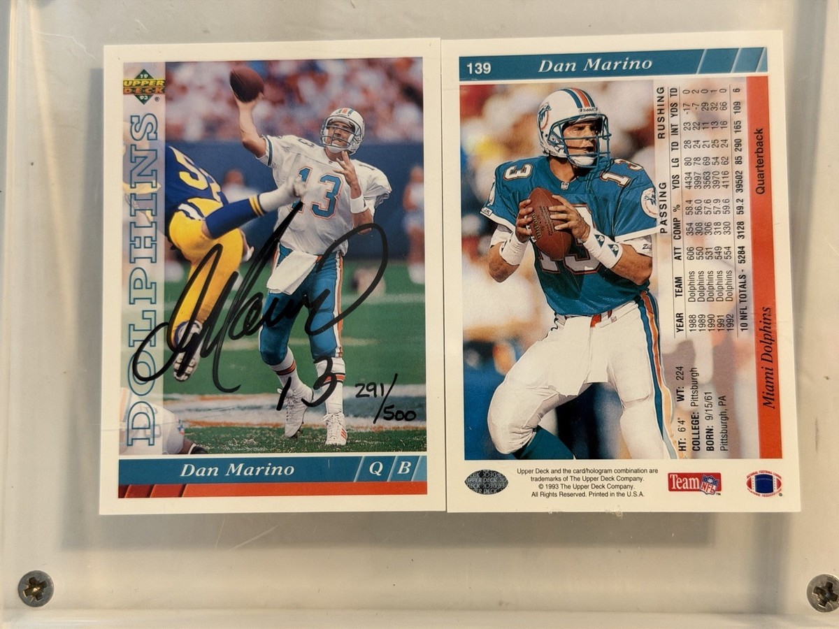 1993 Upper Deck - Dan Marino #139 Miami Dolphins Signed Foot Ball