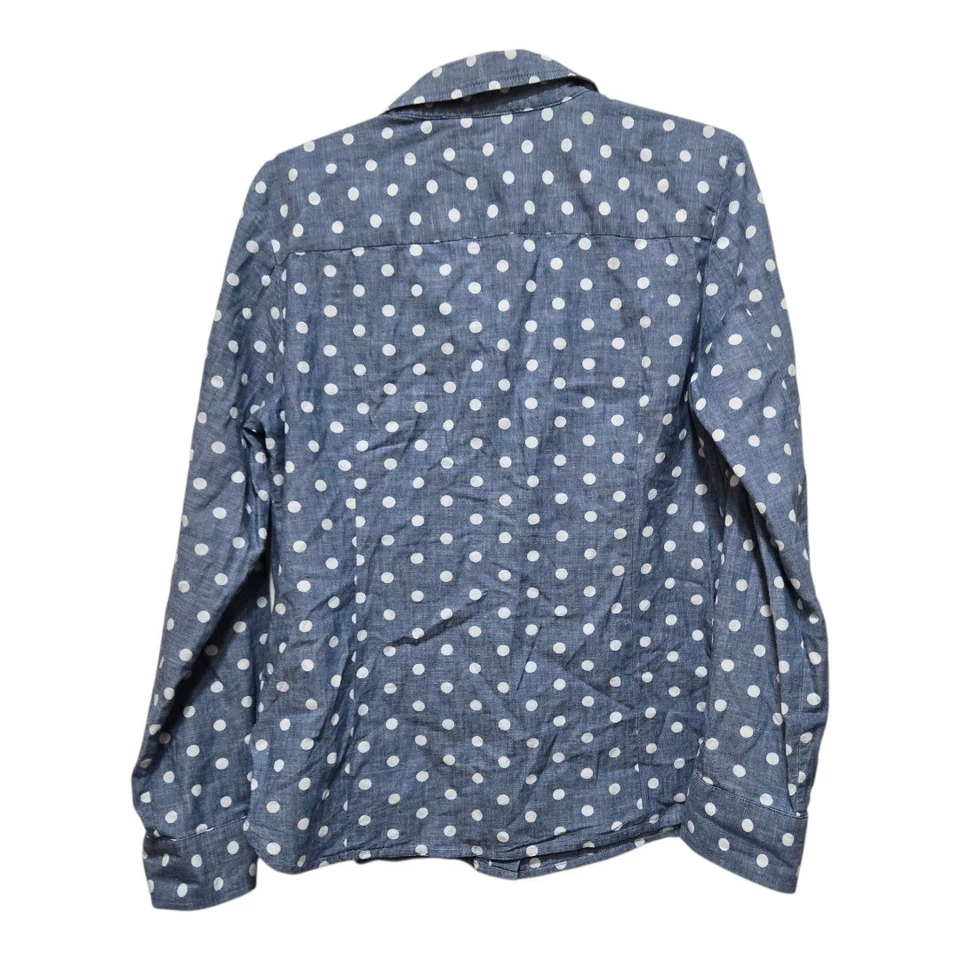 Tommy Hilfiger Blue White Polka Dot Button Up Shirt Men’s M Long Sleeve - Image 2 of 4