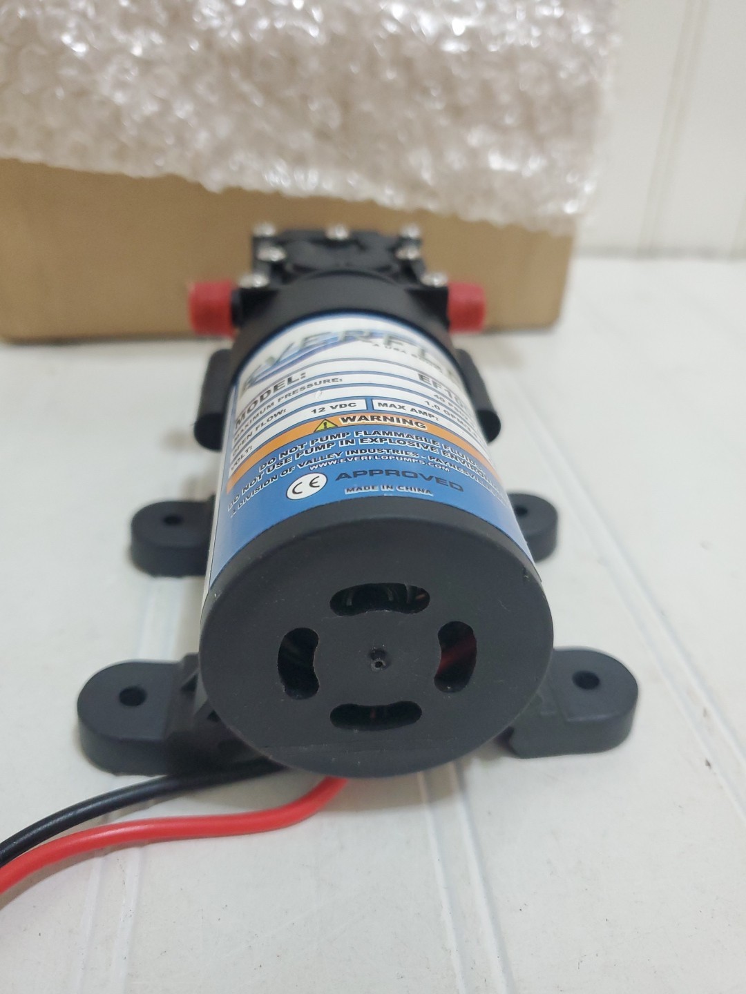 New EVERFLO 1.0 GPM, 12V, Max 40 PSI Diaphragm Pump EF1000, EF1000-BOX EF1000BOX