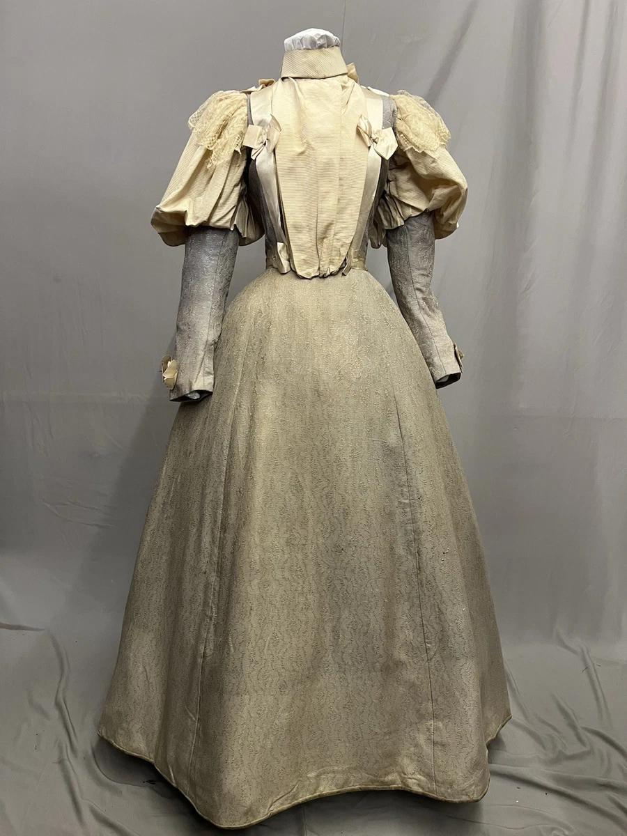 short victorian style dresses FCCAM Blue Dress for Women Sleeve 1800s Edwardian Dress Costume with Pockets S : Clothing, Shoes & Jewelry White/Green Sleeve Length Petites Victorian Vintage Dresses for