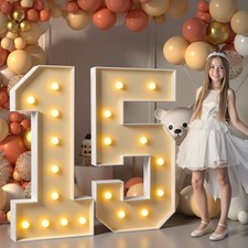 imprsv 4FT Light Up Numbers, Marquee Numbers 15th Birthday Decorations for Gi...