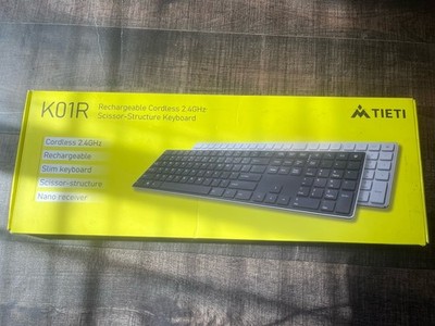 TIETI K01R 2.4G Slim Compact Wireless Keyboard w/ Numeric Keypad