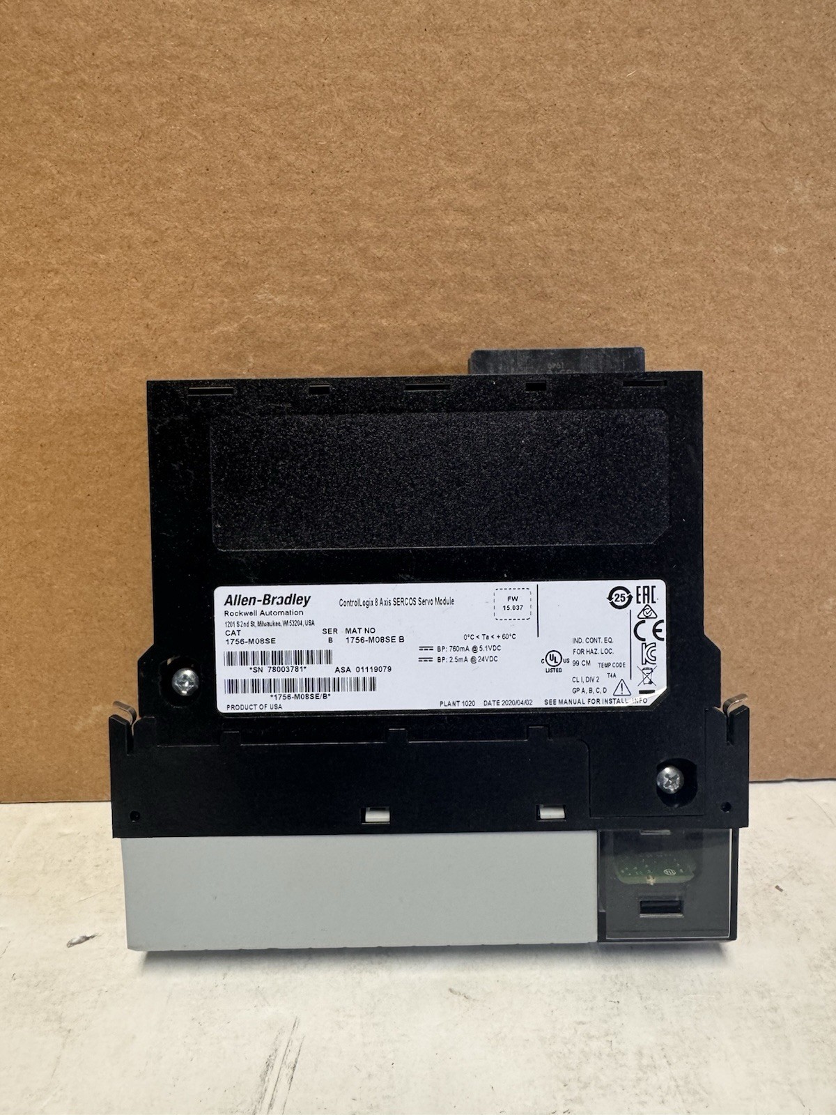 Allen Bradley 1756-M08SE SER. B ControlLogix 8-Axis Interface Module 24VDC