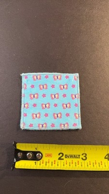 Vintage Children's Fabric Patch with Bow and Star Pattern