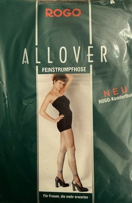 Rogo Allover Feinstrumpfhose Leggingimitat Gr. 40-42 Schwarz Vintage 30Den Neu