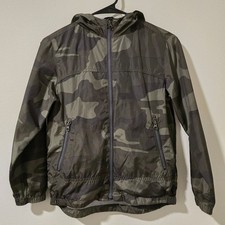 GAP Kids Boys Camo Hooded Jacket Medium Green Fall Coat