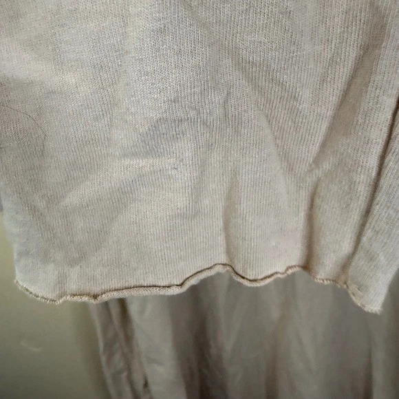 Frank & Eileen Nicole Size LG Popover Henley Cotton Dress Shirt Beige Sand Polo - Image 4 of 4